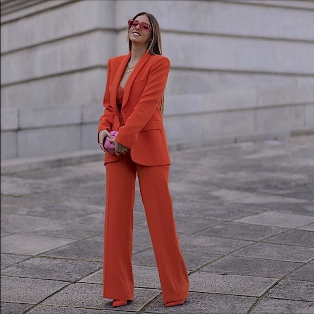 LAST SET—NWT Zara 2 Piece Tuxedo Collared Blazer and Fluid Flare Pants Set